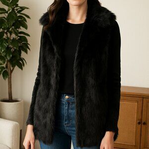Weekend Love Faux Fur Vest – Black – Size S